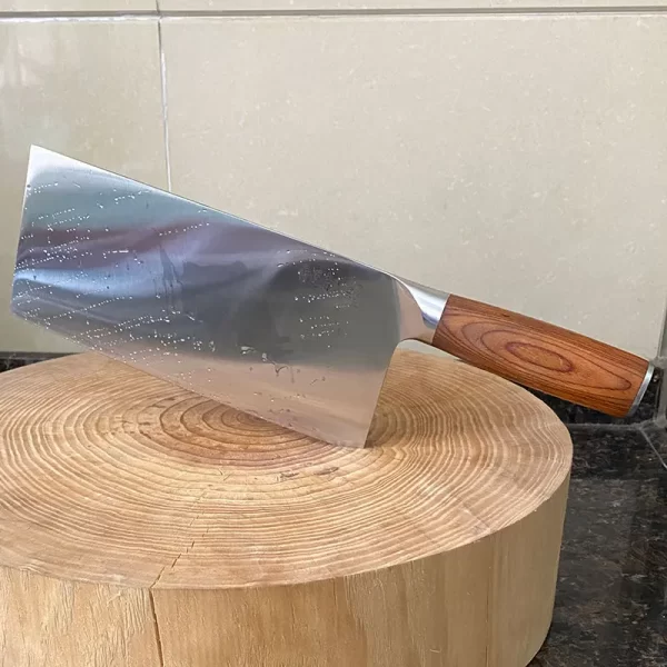 Chefs Cleaver Knife Wood Handle 3 Layers 10Cr15MoV Steel Sharp Slicing Longquan Kitchen Knives For Cutting 1