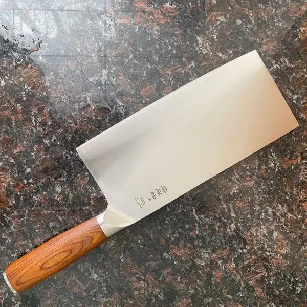 Chefs Cleaver Knife Wood Handle 3 Layers 10Cr15MoV Steel Sharp Slicing Longquan Kitchen Knives For Cutting