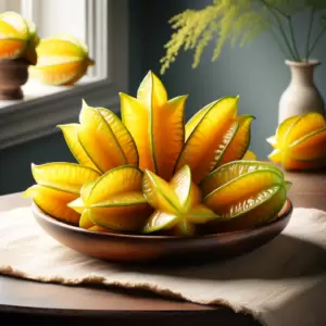 Bowl of perfectly ripe starfruit